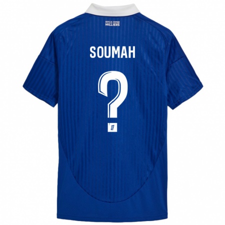 Kandiny Enfant Maillot Mohamed Soumah #0 Bleu Blanc Tenues Domicile 2024/25 T-Shirt