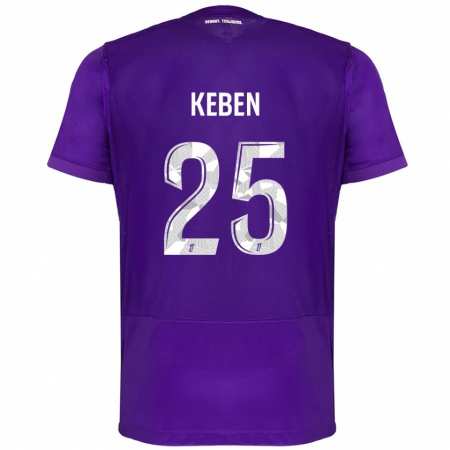 Kandiny Enfant Maillot Kévin Keben #25 Violet Blanc Tenues Domicile 2024/25 T-Shirt