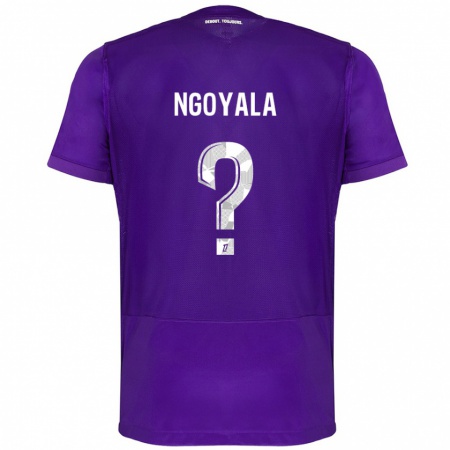 Kandiny Enfant Maillot Frédéric Efuele Ngoyala #0 Violet Blanc Tenues Domicile 2024/25 T-Shirt