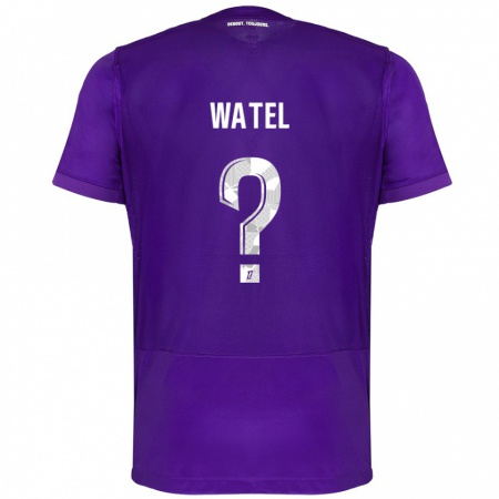 Kandiny Enfant Maillot Kylian Watel #0 Violet Blanc Tenues Domicile 2024/25 T-Shirt