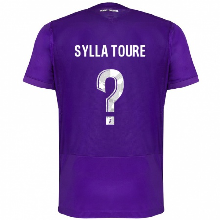 Kandiny Enfant Maillot Ismael Sylla Touré #0 Violet Blanc Tenues Domicile 2024/25 T-Shirt