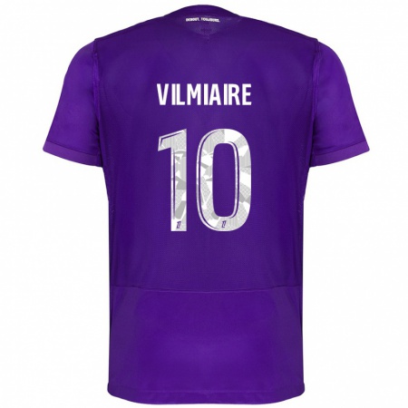 Kandiny Enfant Maillot Kelly Vilmiaire #10 Violet Blanc Tenues Domicile 2024/25 T-Shirt