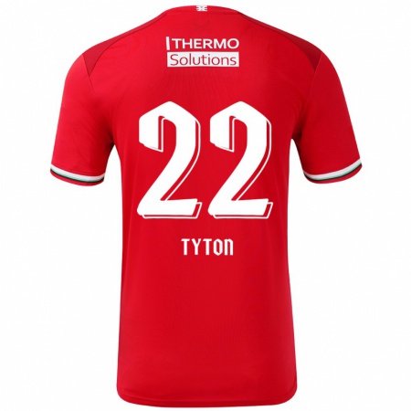 Kandiny Enfant Maillot Przemyslaw Tyton #22 Rouge Blanc Tenues Domicile 2024/25 T-Shirt