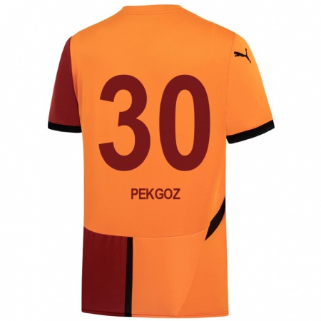 Kandiny Enfant Maillot Berra Pekgöz #30 Jaune Rouge Tenues Domicile 2024/25 T-Shirt