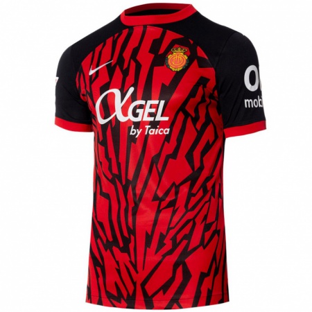 Kandiny Enfant Maillot Diego Rodríguez #14 Noir Rouge Tenues Domicile 2024/25 T-Shirt