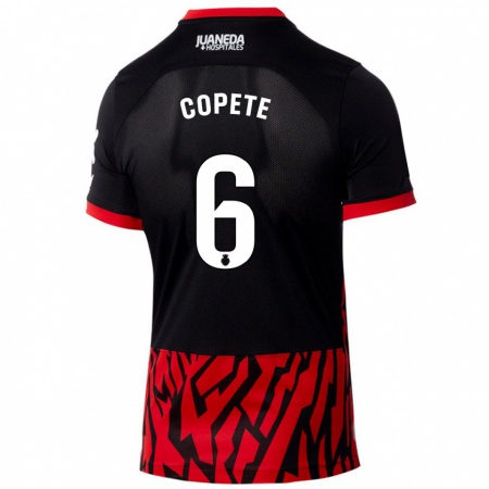 Kandiny Enfant Maillot José Copete #6 Noir Rouge Tenues Domicile 2024/25 T-Shirt