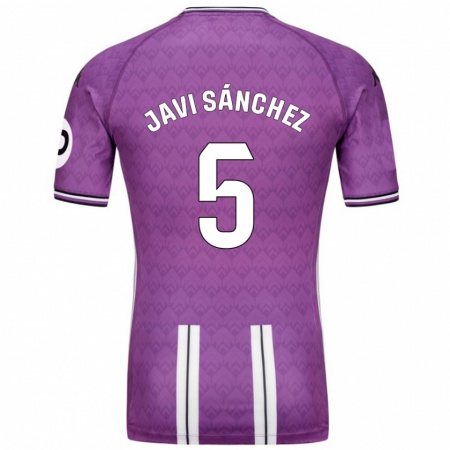 Kandiny Enfant Maillot Javi Sánchez #5 Violet Blanc Tenues Domicile 2024/25 T-Shirt