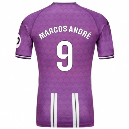 Kandiny Enfant Maillot Marcos André #9 Violet Blanc Tenues Domicile 2024/25 T-Shirt