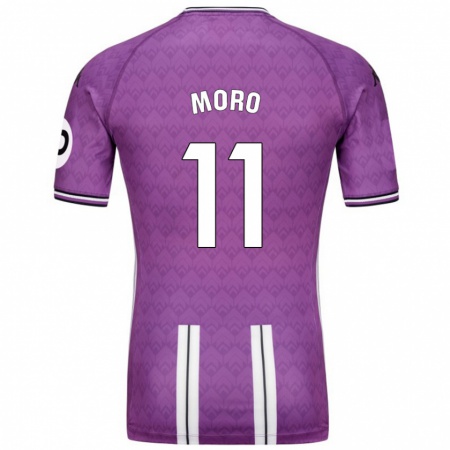 Kandiny Enfant Maillot Raúl Moro #11 Violet Blanc Tenues Domicile 2024/25 T-Shirt