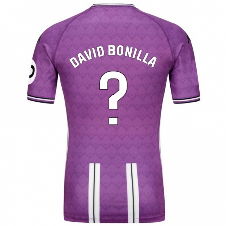 Kandiny Enfant Maillot Juan David Bonilla #0 Violet Blanc Tenues Domicile 2024/25 T-Shirt