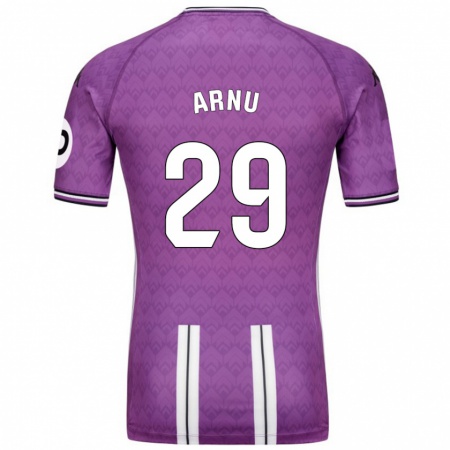 Kandiny Enfant Maillot Adrián Arnu #29 Violet Blanc Tenues Domicile 2024/25 T-Shirt