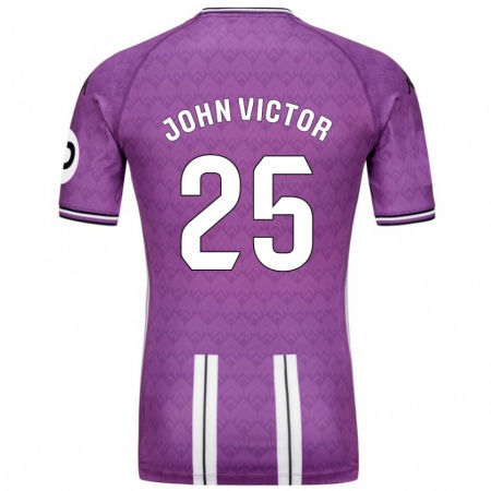 Kandiny Enfant Maillot John Victor #25 Violet Blanc Tenues Domicile 2024/25 T-Shirt