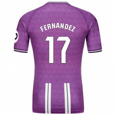 Kandiny Enfant Maillot Dani Fernández #17 Violet Blanc Tenues Domicile 2024/25 T-Shirt