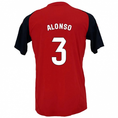 Kandiny Enfant Maillot Julio Alonso #3 Rouge Noir Tenues Domicile 2024/25 T-Shirt