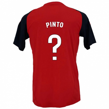 Kandiny Enfant Maillot Yidne Pinto #0 Rouge Noir Tenues Domicile 2024/25 T-Shirt