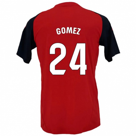 Kandiny Enfant Maillot Jonathan Gómez #24 Rouge Noir Tenues Domicile 2024/25 T-Shirt