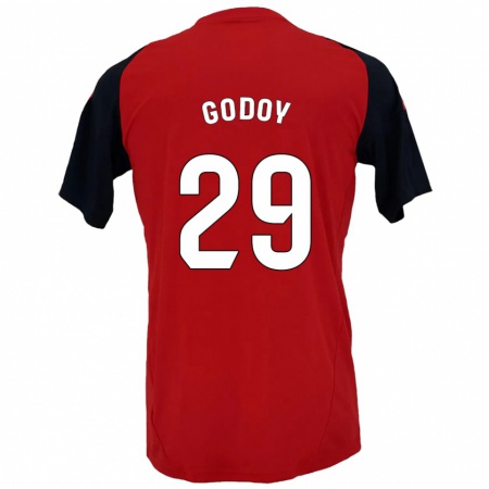 Kandiny Enfant Maillot Alan Godoy #29 Rouge Noir Tenues Domicile 2024/25 T-Shirt