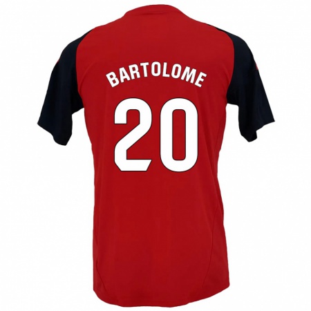 Kandiny Enfant Maillot Diego Bartolomé #20 Rouge Noir Tenues Domicile 2024/25 T-Shirt