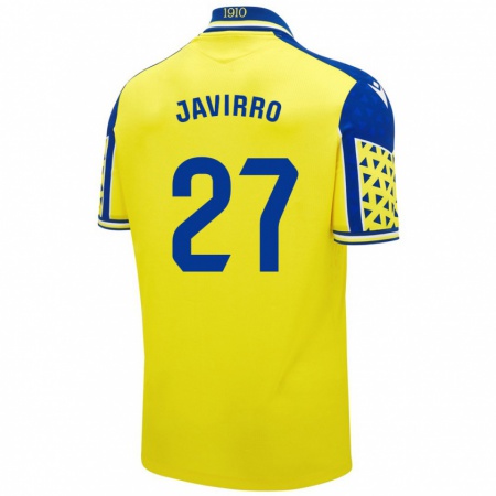 Kandiny Enfant Maillot Javirro #27 Jaune Bleu Tenues Domicile 2024/25 T-Shirt