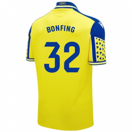 Kandiny Enfant Maillot Boubacar Bonfing #32 Jaune Bleu Tenues Domicile 2024/25 T-Shirt