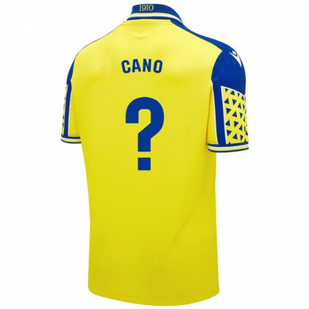 Kandiny Enfant Maillot Rubén Cano #0 Jaune Bleu Tenues Domicile 2024/25 T-Shirt