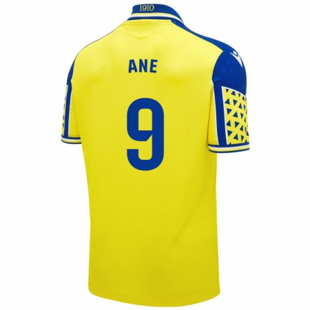 Kandiny Enfant Maillot Ane López De Heredia Alcelay #9 Jaune Bleu Tenues Domicile 2024/25 T-Shirt