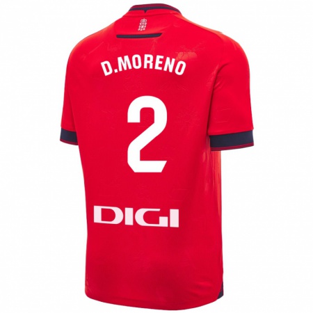 Kandiny Enfant Maillot Diego Moreno #2 Rouge Blanc Tenues Domicile 2024/25 T-Shirt