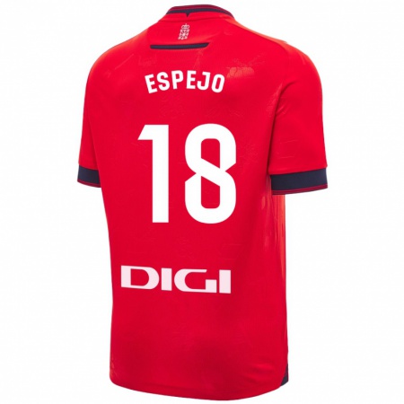 Kandiny Enfant Maillot Diego Espejo #18 Rouge Blanc Tenues Domicile 2024/25 T-Shirt