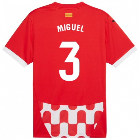 Kandiny Enfant Maillot Miguel Gutiérrez #3 Rouge Blanc Tenues Domicile 2024/25 T-Shirt