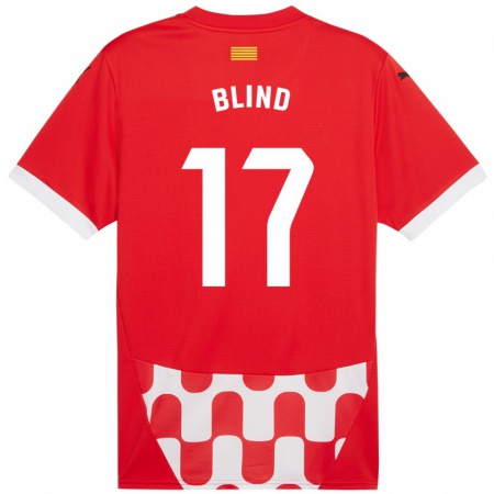 Kandiny Enfant Maillot Daley Blind #17 Rouge Blanc Tenues Domicile 2024/25 T-Shirt