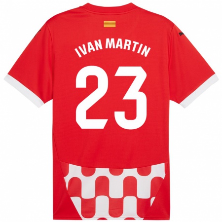 Kandiny Enfant Maillot Iván Martín #23 Rouge Blanc Tenues Domicile 2024/25 T-Shirt