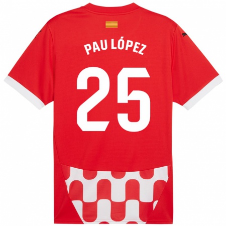 Kandiny Enfant Maillot Pau López #25 Rouge Blanc Tenues Domicile 2024/25 T-Shirt