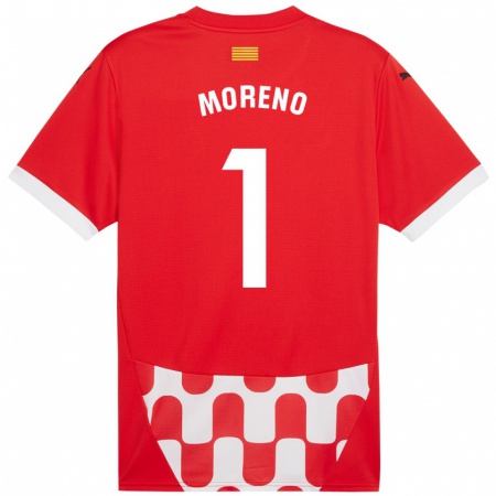 Kandiny Enfant Maillot Gerard Moreno #1 Rouge Blanc Tenues Domicile 2024/25 T-Shirt