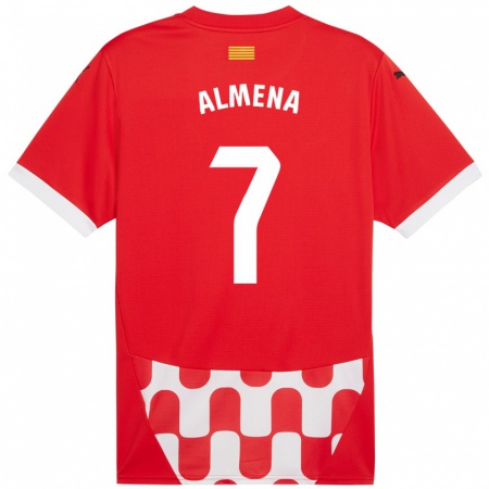 Kandiny Enfant Maillot Iker Almena #7 Rouge Blanc Tenues Domicile 2024/25 T-Shirt