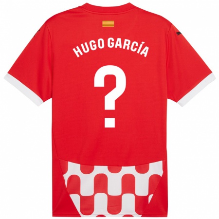 Kandiny Enfant Maillot Hugo García #0 Rouge Blanc Tenues Domicile 2024/25 T-Shirt