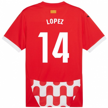 Kandiny Enfant Maillot Judith López #14 Rouge Blanc Tenues Domicile 2024/25 T-Shirt