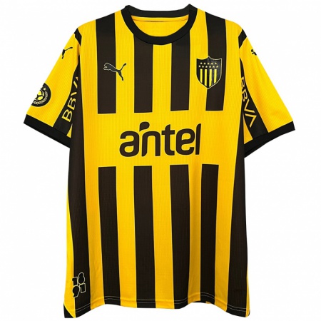 Kandiny Enfant Maillot Javier Méndez #23 Jaune Noir Tenues Domicile 2024/25 T-Shirt