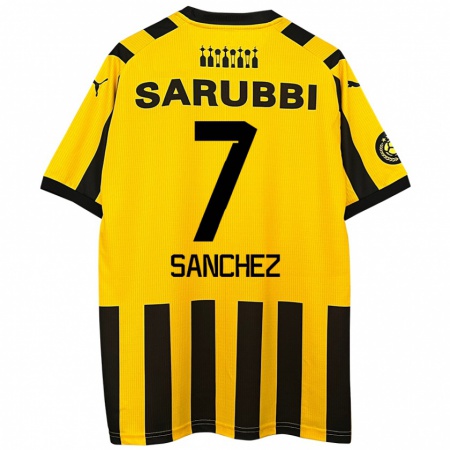 Kandiny Enfant Maillot Carlos Sánchez #7 Jaune Noir Tenues Domicile 2024/25 T-Shirt