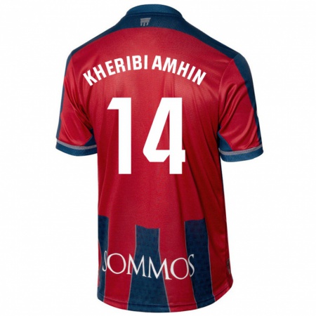 Kandiny Enfant Maillot Nabil Kheribi Amhin #14 Rouge Bleu Tenues Domicile 2024/25 T-Shirt