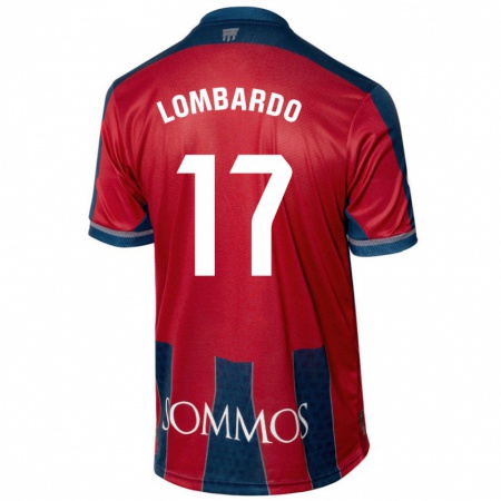 Kandiny Enfant Maillot Enzo Lombardo #17 Rouge Bleu Tenues Domicile 2024/25 T-Shirt