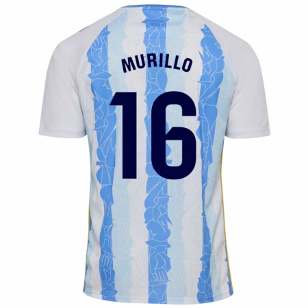 Kandiny Enfant Maillot Diego Murillo #16 Blanc Bleu Tenues Domicile 2024/25 T-Shirt