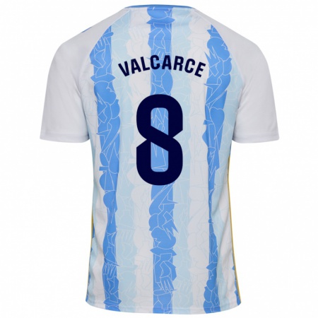 Kandiny Enfant Maillot Alejandro Valcarce #8 Blanc Bleu Tenues Domicile 2024/25 T-Shirt