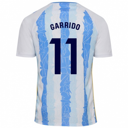 Kandiny Enfant Maillot Rafa Garrido #11 Blanc Bleu Tenues Domicile 2024/25 T-Shirt