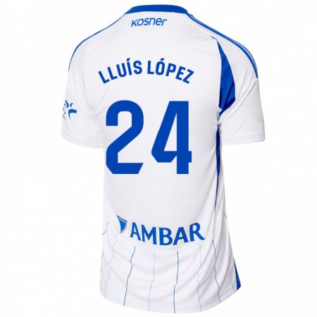 Kandiny Enfant Maillot Lluís López #24 Rouge Blanc Tenues Domicile 2024/25 T-Shirt