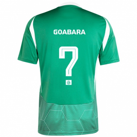 Kandiny Enfant Maillot Ibrahim Goabara #0 Vert Blanc Tenues Domicile 2024/25 T-Shirt