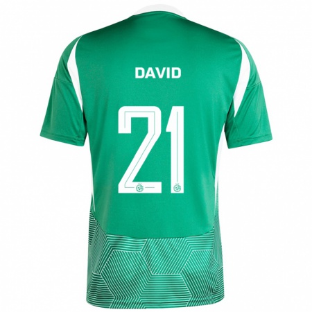 Kandiny Enfant Maillot Dean David #21 Vert Blanc Tenues Domicile 2024/25 T-Shirt