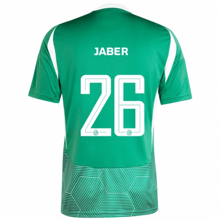 Kandiny Enfant Maillot Mahmoud Jaber #26 Vert Blanc Tenues Domicile 2024/25 T-Shirt