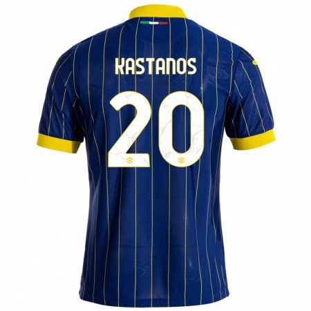 Kandiny Enfant Maillot Grigoris Kastanos #20 Bleu Jaune Tenues Domicile 2024/25 T-Shirt