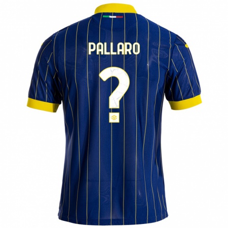 Kandiny Enfant Maillot Alessandro Pallaro #0 Bleu Jaune Tenues Domicile 2024/25 T-Shirt