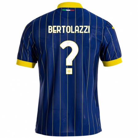 Kandiny Enfant Maillot Giovanni Bertolazzi #0 Bleu Jaune Tenues Domicile 2024/25 T-Shirt